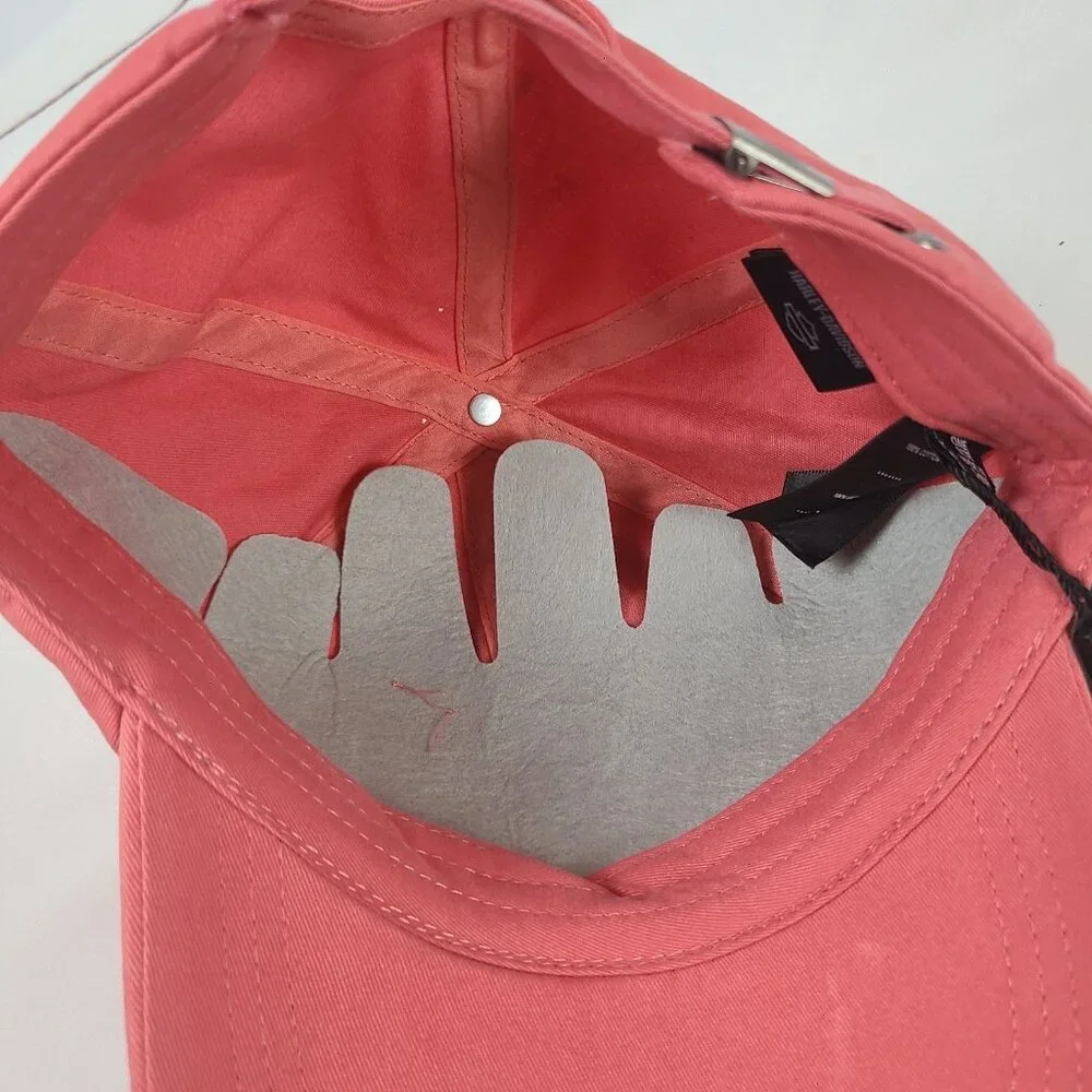 Harley Davison Motorcycles Hat Cap Women's Wounded Warrior Project‎ Salmon NWT